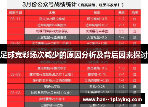 足球竞彩场次减少的原因分析及背后因素探讨 足球竞彩场次减少的原因分析及背后因素探讨